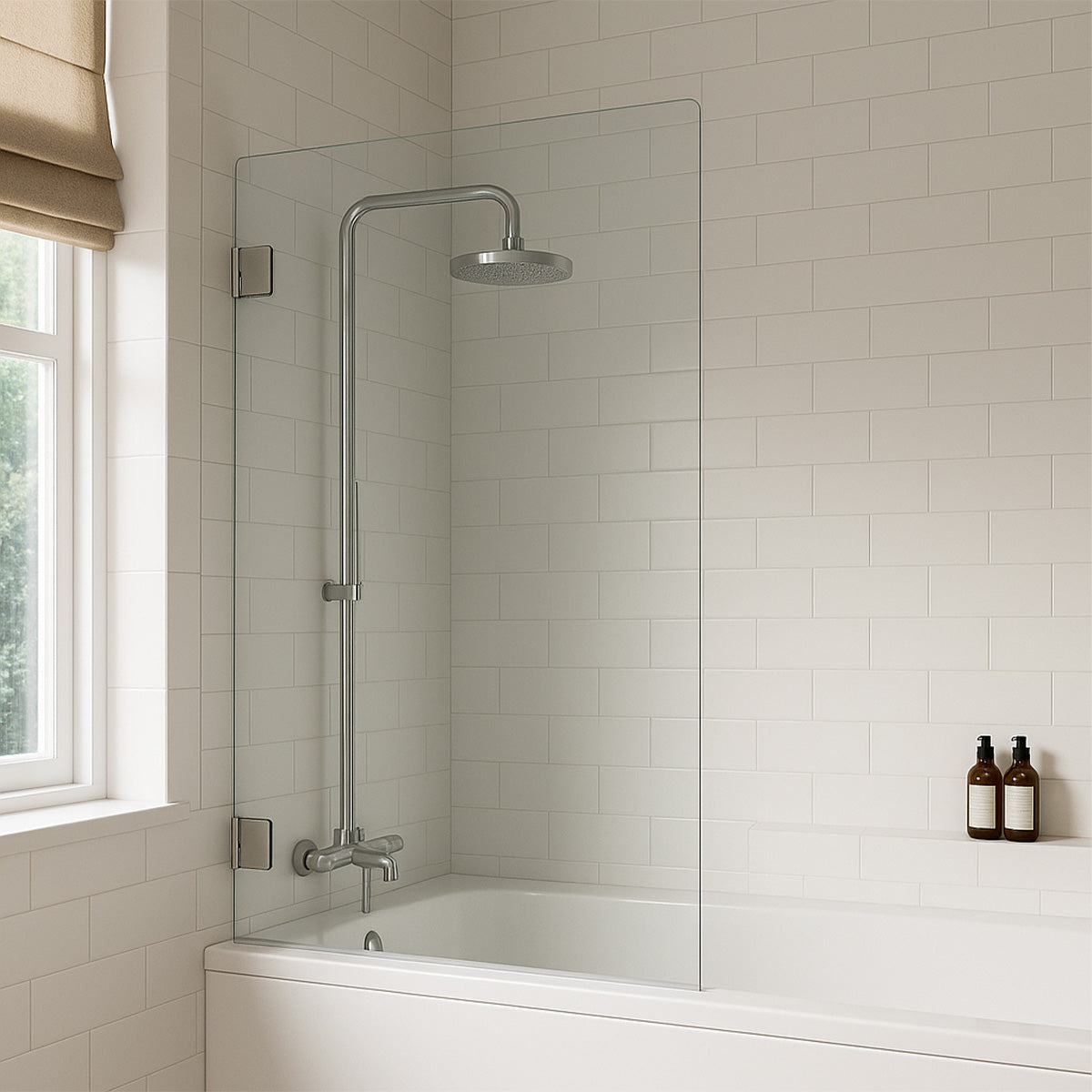 Clear Toughened Glass Bath Screens With Hinges